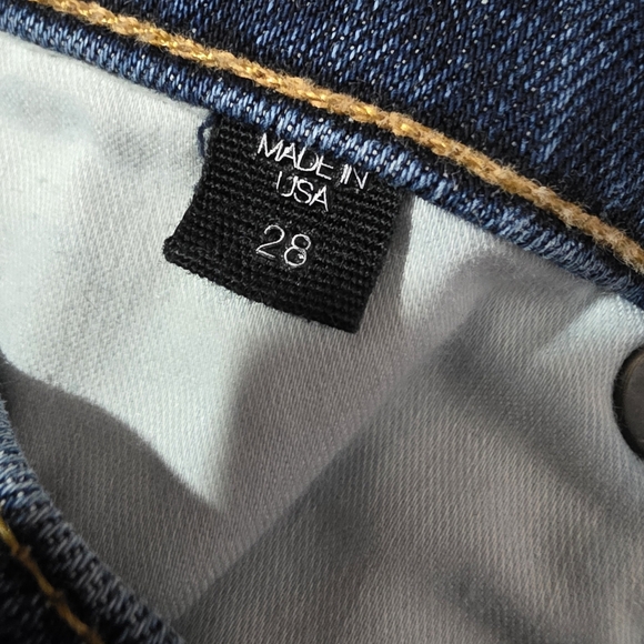 Veronica Beard Debbie Skinny Blue Jeans with Gold Stripe Raw Frayed Hem Sz 28 - Picture 7 of 9